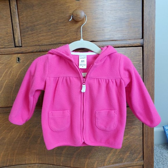 🛍️ BUNDLE ONLY | Carter's pink fleece hoodie 6m - Picture 1 of 9
